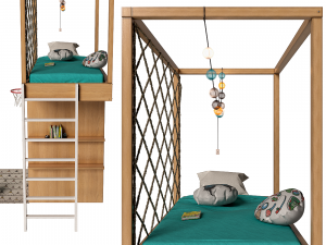 children room set Model 3D