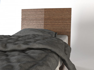 modern wooden bed Modelo 3D