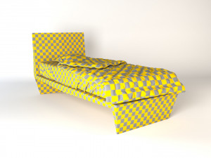 modern wooden bed Modelo 3D