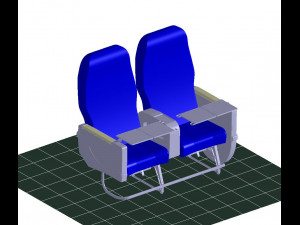 Detailed PASSENGER BUSINESS CLASS SEATING Modelo 3D
