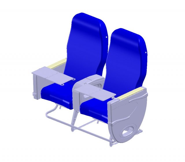 Detailed PASSENGER BUSINESS CLASS SEATING Modelo 3D .c4d .max .obj .3ds .fbx .stl .blend 