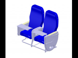 Detailed PASSENGER BUSINESS CLASS SEATING 3D मॉडल