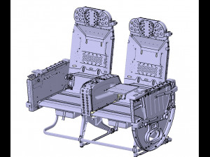 Detailed PASSENGER BUSINESS CLASS SEATING Modelo 3D