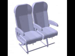 Detailed PASSENGER ECONOMY CLASS SEATING 3Dモデル