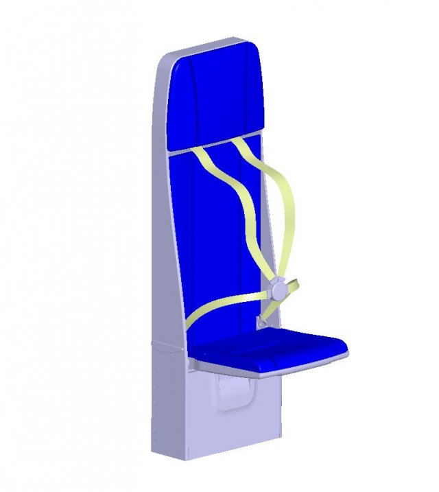Detailed FLIGHT ATTENDANT SEAT 3D 모델 .c4d .max .obj .3ds .fbx .stl .blend 