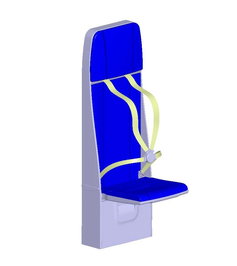 Detailed FLIGHT ATTENDANT SEAT 3D Model .c4d .max .obj .3ds .fbx .stl .blend 