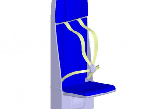 Detailed FLIGHT ATTENDANT SEAT 3D मॉडल