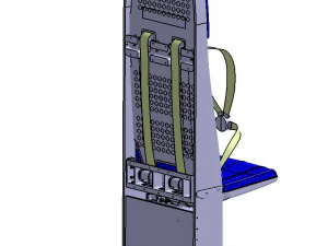 Detailed FLIGHT ATTENDANT SEAT 3D Model