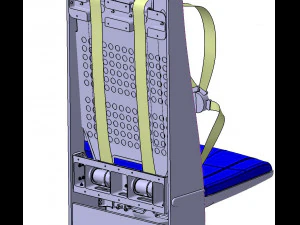 Detailed FLIGHT ATTENDANT SEAT 3D Model