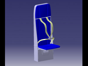 Detailed FLIGHT ATTENDANT SEAT 3D 모델
