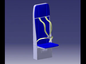 Detailed FLIGHT ATTENDANT SEAT 3D Model