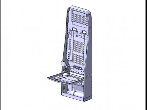 Detailed FLIGHT ATTENDANT SEAT 3D Model