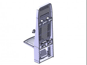 Detailed FLIGHT ATTENDANT SEAT 3D 모델