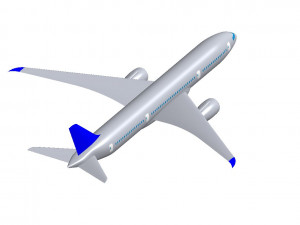 Detailed CIVIL AIRCRAFT for 300 passengers 3D Model