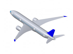 Detailed CIVIL AIRCRAFT for 300 passengers 3D Model