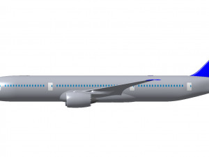 Detailed CIVIL AIRCRAFT for 300 passengers 3D Model