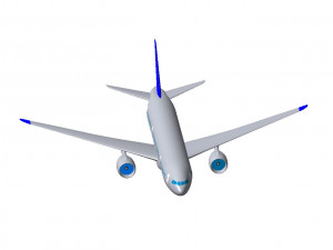 Detailed CIVIL AIRCRAFT for 300 passengers 3D Model
