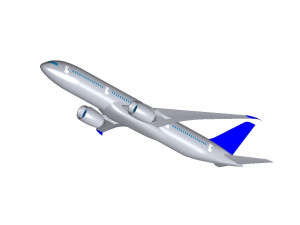 Detailed CIVIL AIRCRAFT for 300 passengers 3D Model