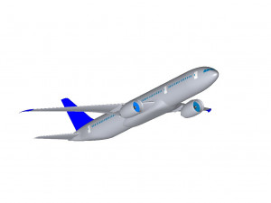 Detailed CIVIL AIRCRAFT for 300 passengers 3D Model