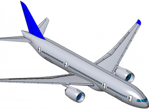 Detailed CIVIL AIRCRAFT for 300 passengers 3D Model