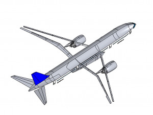 Detailed CIVIL AIRCRAFT for 300 passengers 3D Model