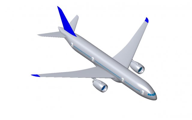 Detailed CIVIL AIRCRAFT for 300 passengers 3D Model .c4d .max .obj .3ds .fbx .stl .blend 