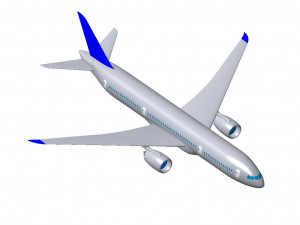 Detailed CIVIL AIRCRAFT for 300 passengers 3D Model