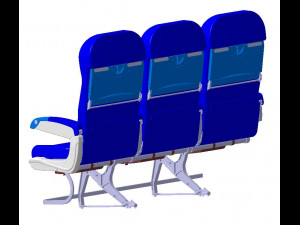 DETAILED TRIPLE SEAT assy 3D Model