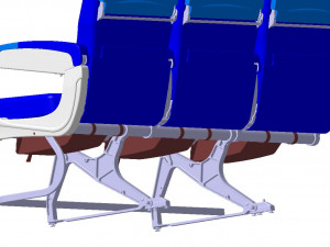 DETAILED TRIPLE SEAT assy 3D Model