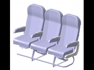 DETAILED TRIPLE SEAT assy 3D Model