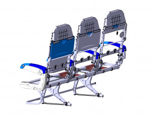 DETAILED TRIPLE SEAT assy 3D Model
