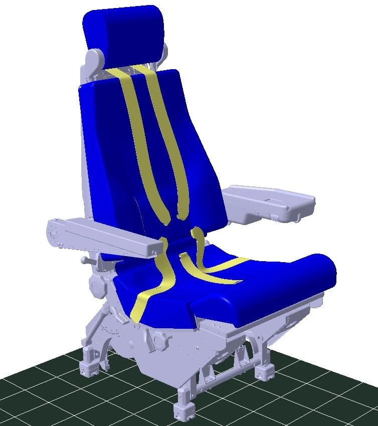 Detailed PILOT SEAT assy 3D Model .c4d .max .obj .3ds .fbx .stl .blend