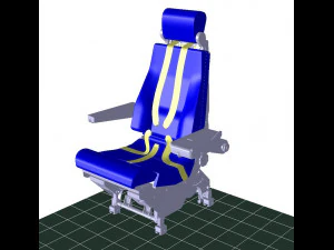 Detailed PILOT SEAT assy 3D Model