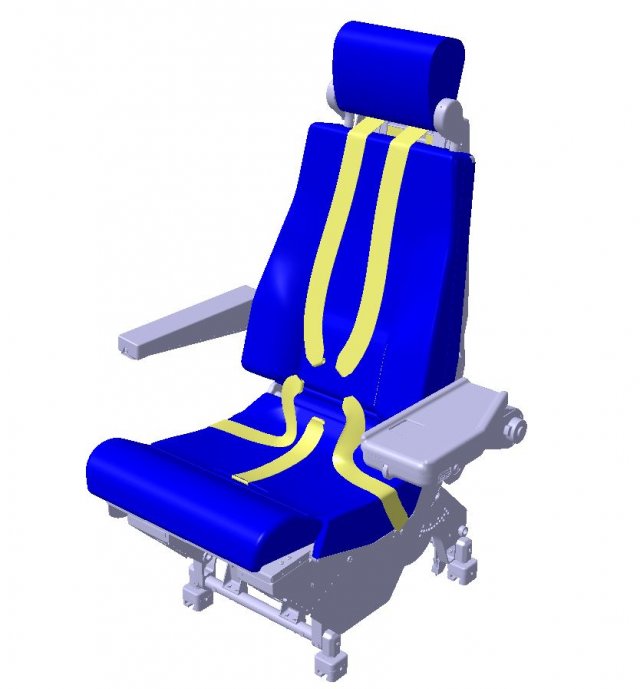Detailed PILOT SEAT assy 3D Модель .c4d .max .obj .3ds .fbx .stl .blend 