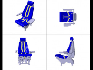 Detailed PILOT SEAT assy 3D Модель