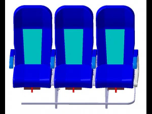 DETAILED TRIPLE SEAT 3D Model