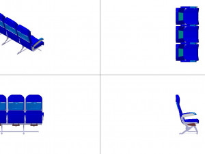 DETAILED TRIPLE SEAT 3D Model