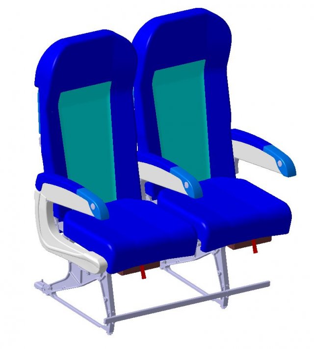 Detailed PASSENGER ECONOMY CLASS SEATING Modèle 3D .c4d .max .obj .3ds .fbx .stl .blend 
