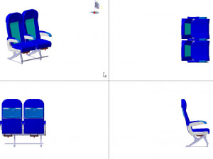 Detailed PASSENGER ECONOMY CLASS SEATING Modèle 3D