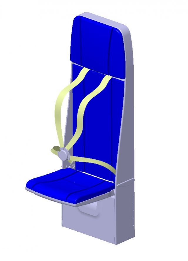 Detailed FLIGHT ATTENDANT SEAT Modelo 3D .c4d .max .obj .3ds .fbx .stl .blend 