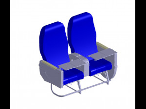 Detailed PASSENGER BUSINESS CLASS SEATING 3D Model