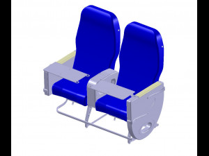 Detailed PASSENGER BUSINESS CLASS SEATING 3D Model