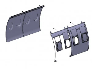 DETAILED AIRCRAFT SIDEWALL PANELS 3D Model