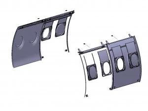 DETAILED AIRCRAFT SIDEWALL PANELS 3D Model
