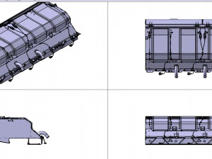 Detailed STOWAGE BIN assy 3D Model