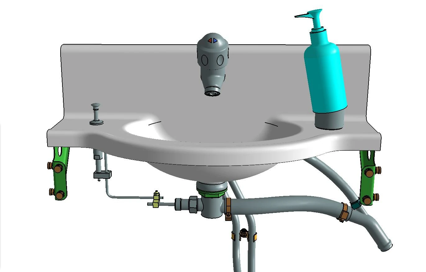 SINK ASSY 3D Model .c4d .max .obj .3ds .fbx .stl .blend