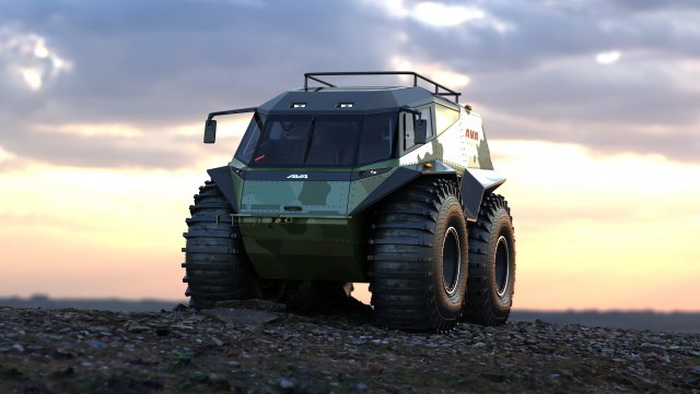 Concept of a floating all-terrain vehicle 3D Model .c4d .max .obj .3ds .fbx .stl .blend 