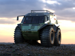 Concept of a floating all-terrain vehicle Modello 3D