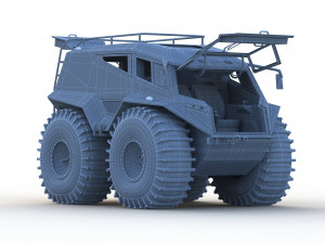 Concept of a floating all-terrain vehicle 3D Model