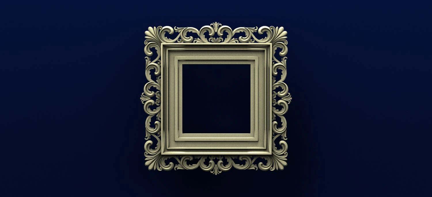 mirror in classic style 3D Model .c4d .max .obj .3ds .fbx .stl .blend 
